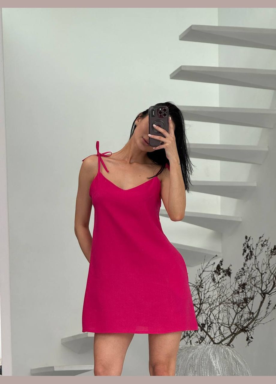 Малиновое повседневный, кэжуал женское малиновое платье No Brand однотонное