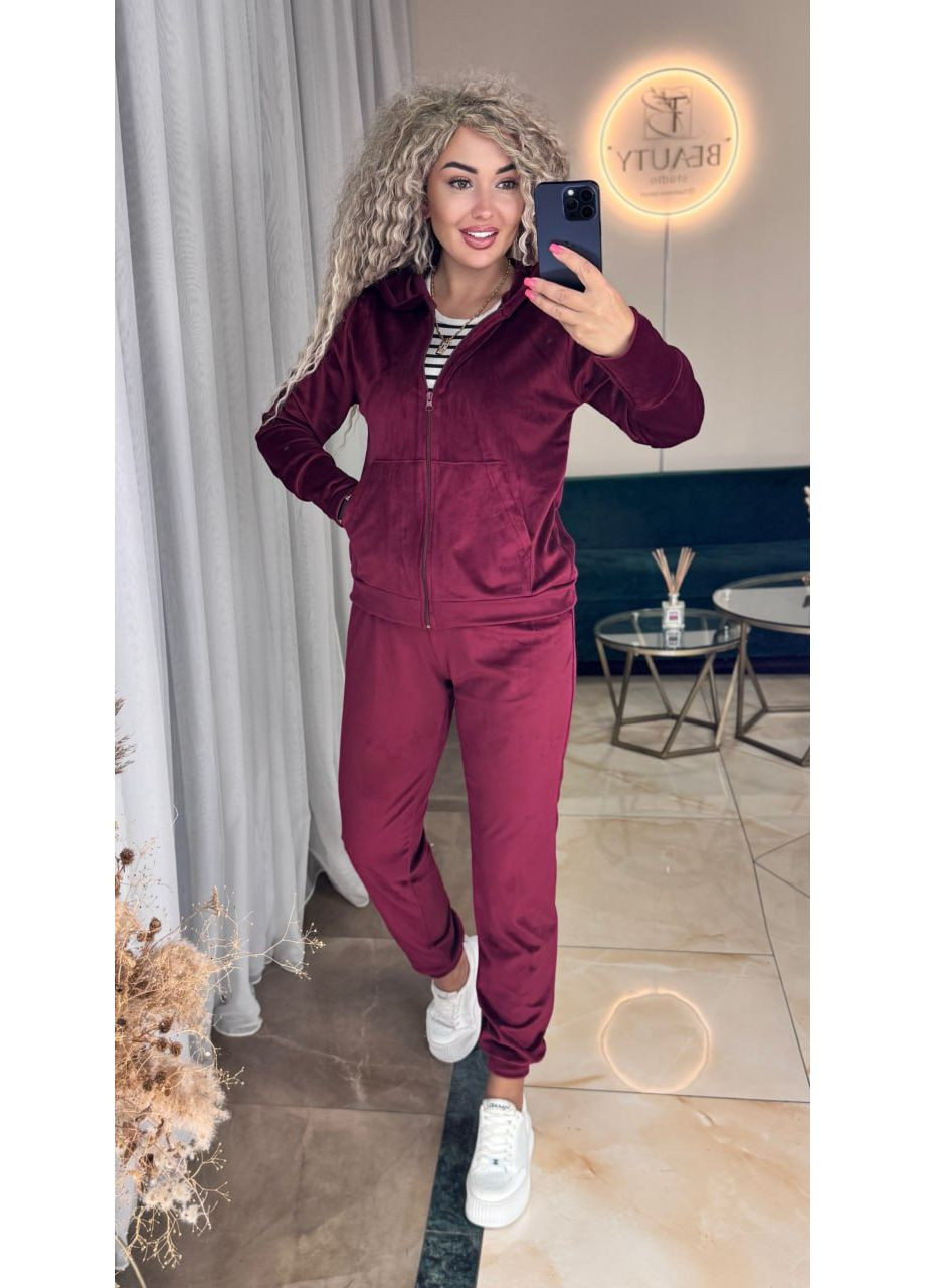 Жіночий велюровий костюм з кофтою та штанами Adelante (352709403)