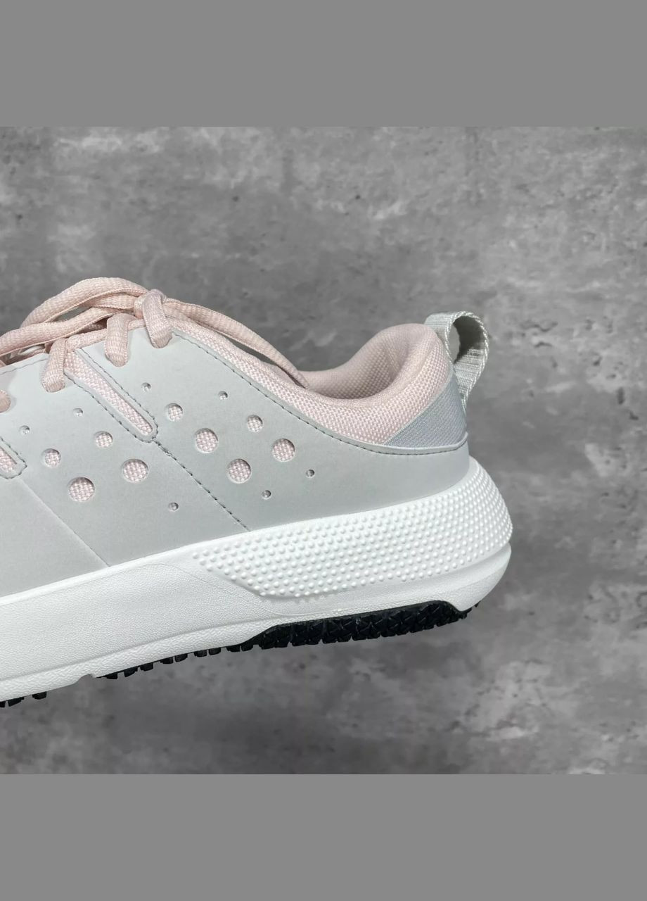 Светло-серые крокс кроссовки серые с розовым лайтрайд on the clock work sneaker atmosphere/multi Crocs