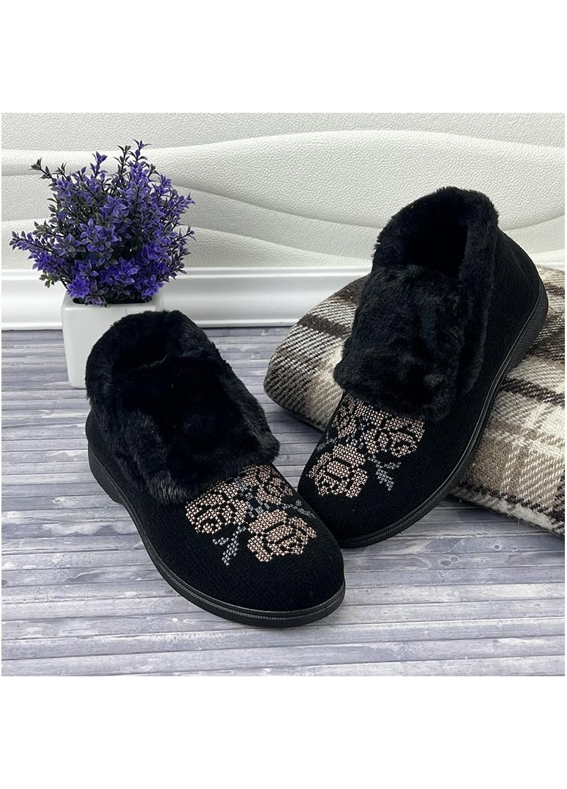 Жіночі бурки бабуші з вишивкою Е-0030301 Чорні Gipanis (264748534)