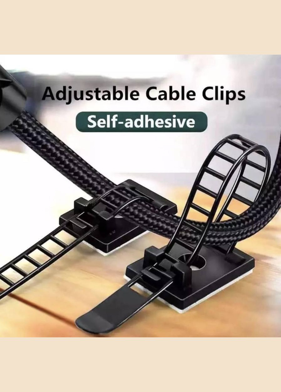 Органайзер-фіксатор кабелю для дроту 15 шт MS Чорний CHOICE (349844893)