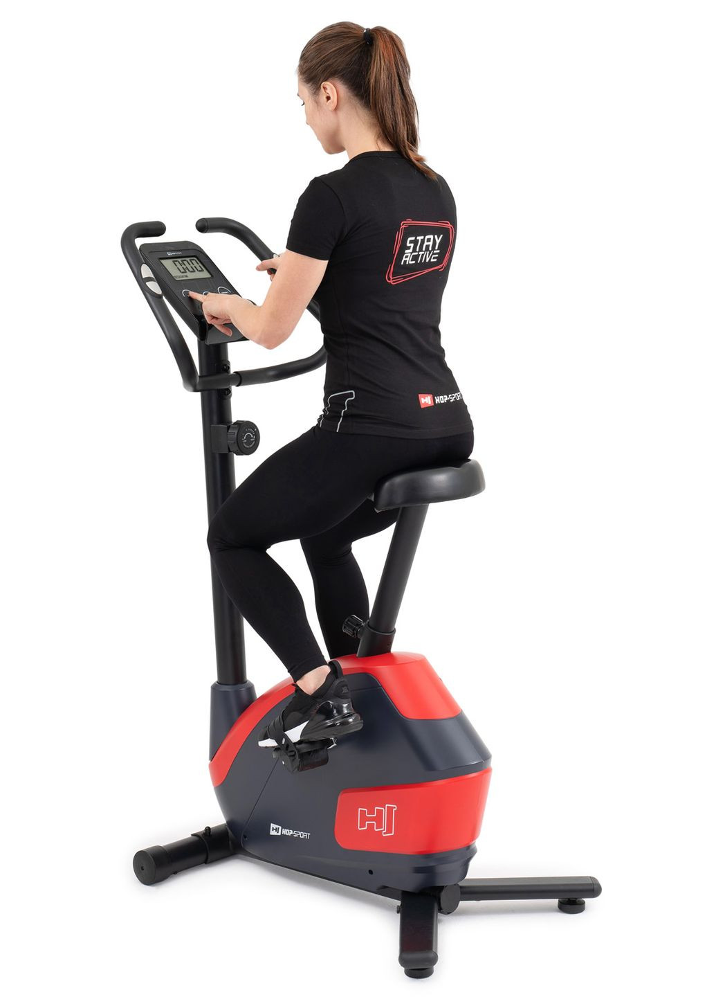 Велотренажер магнитный HS-035H Leaf красный Hop-Sport (301538817)