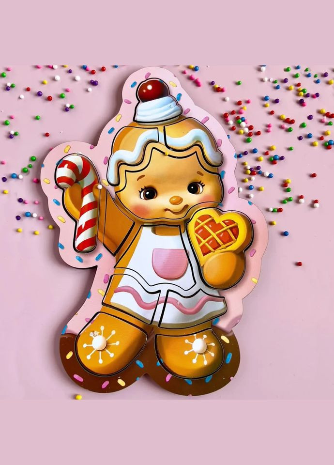 Деревянный пазл-вкладыш "Новогоднее печенье" (ПСФ149) PSF149 Ubumblebees (316272443)