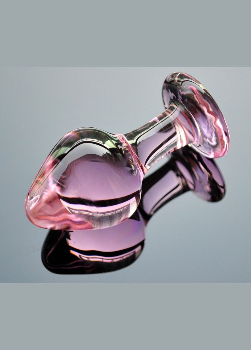 Анальний корок 3,8 см великий Ice Rose міцне скло подарункова Lynx (303911024)