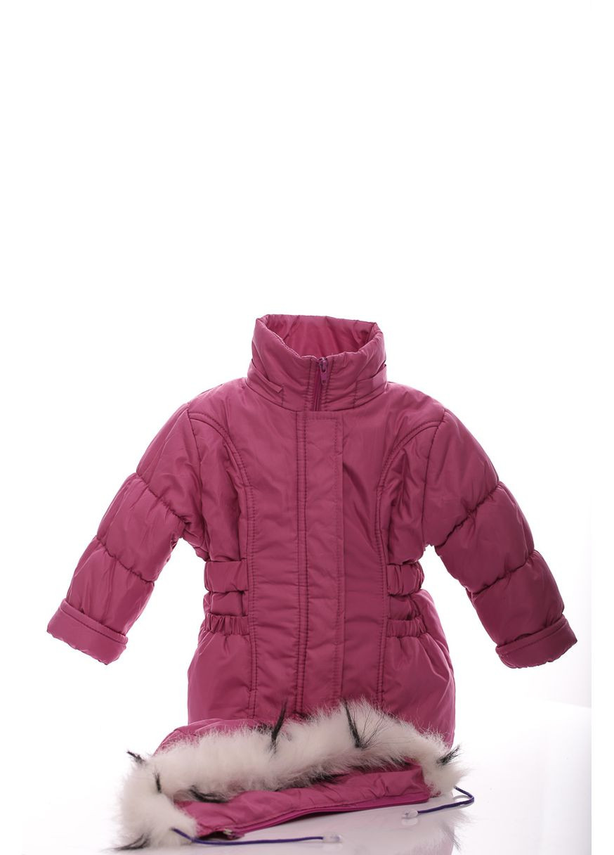 Рожевий зимній комбінезон на синтепоні для дівчинки класика темно-рожевий 86 см (28675) BABYKROHA