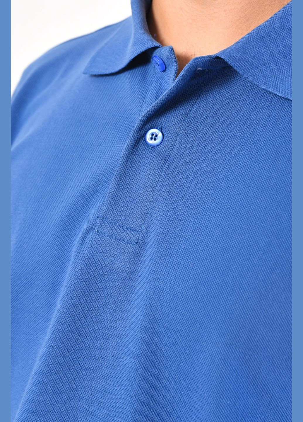 Синя футболка чоловіча поло синього кольору Let's Shop