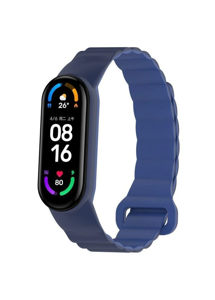 Ремешок для Xiaomi Mi Band 3/4/5/6/7 Silicone Link Dark Blue No Brand (391211490)