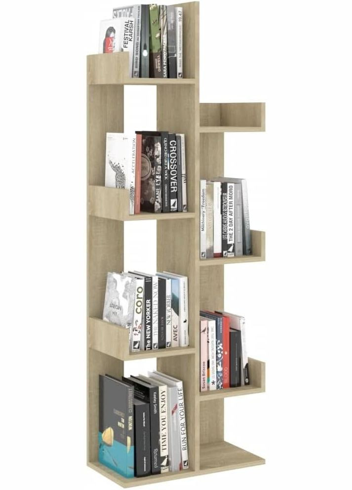 Книжные полки, Шкаф с полками, Стеллаж для книг в белом цвете Markson MS224 дуб сонома (319155112)