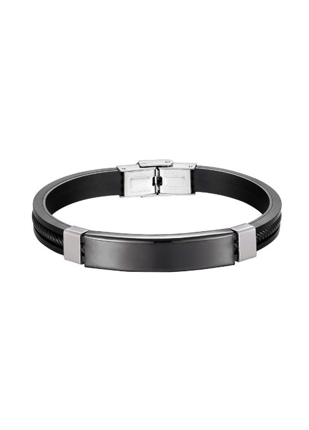 Браслет під гравіровку з медичної сталі на силіконовому ремінці 20см BSS-084 No Brand (299486673)