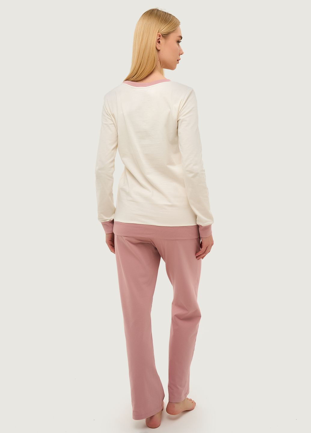 Рожева всесезон піжама жіноча amour лонгслів та штани лонгслів + брюки German Volf