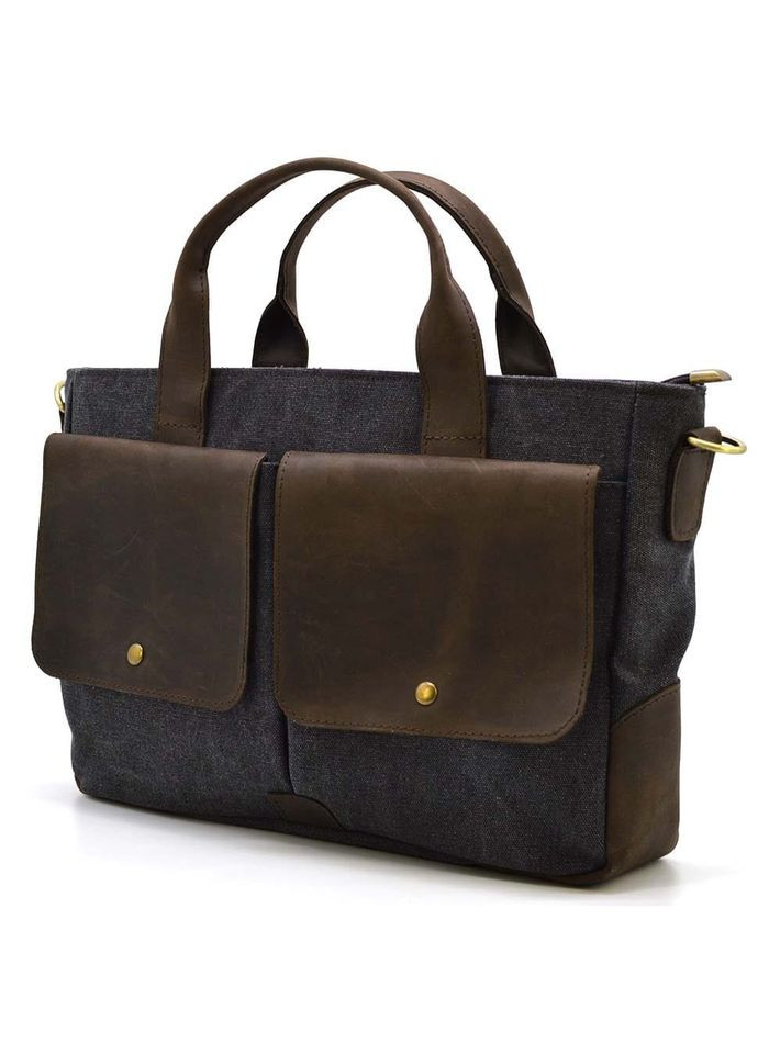 Мужская сумка из конваса и лошадиной кожи RGc-3990-3md серая TARWA (329151657)