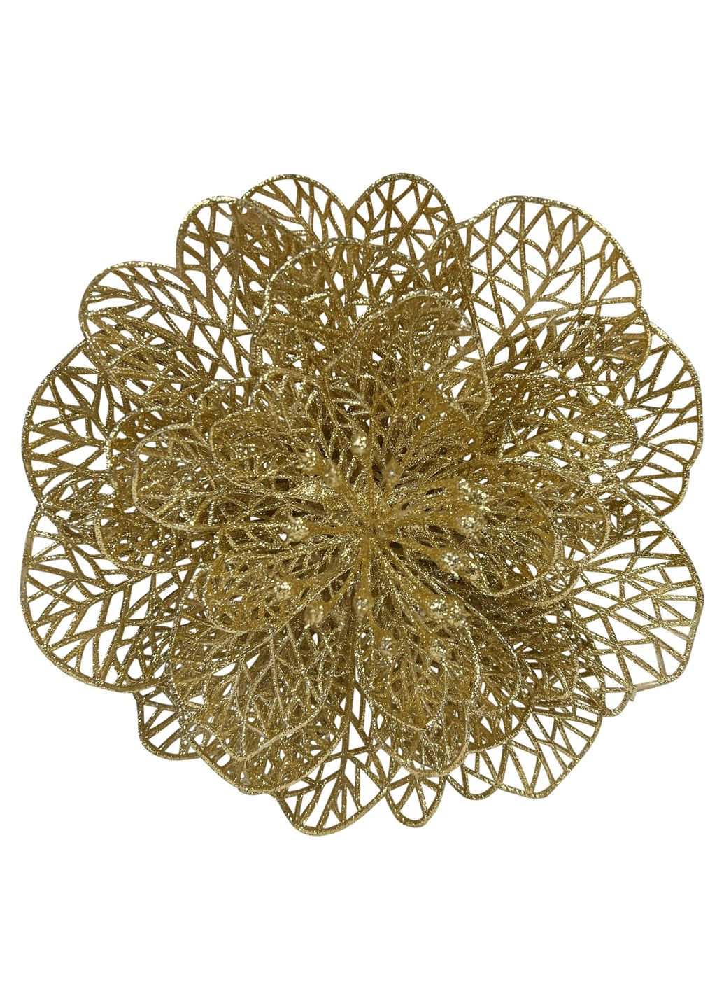 Елочная игрушка Цветок новогодний большой 17х17х5 см белый MIS LT (365627765)