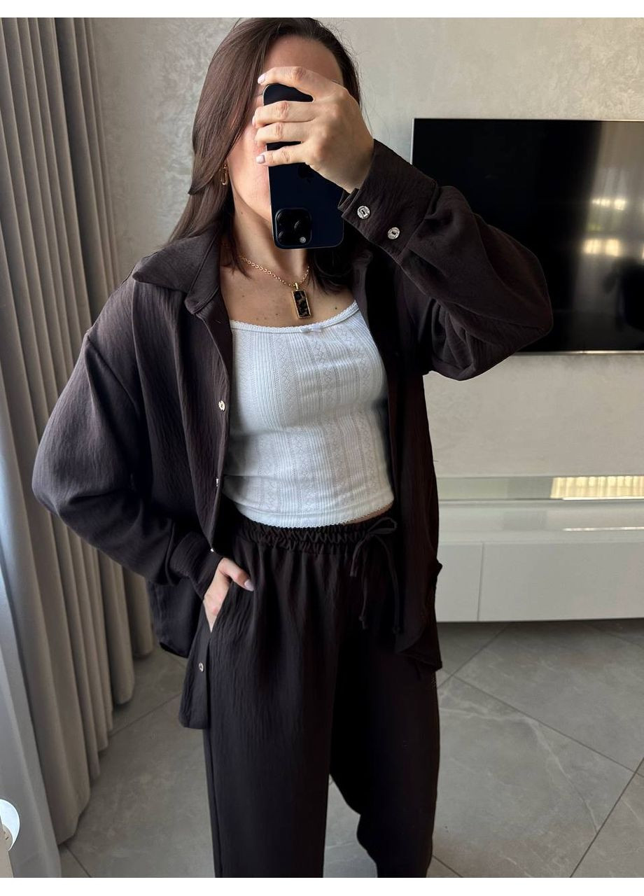 💎 Костюм «Royal Comfort» с брюками и удлиненной рубашкой — Размерная сетка в описании DK/DL Мода без кордонів (359556854)