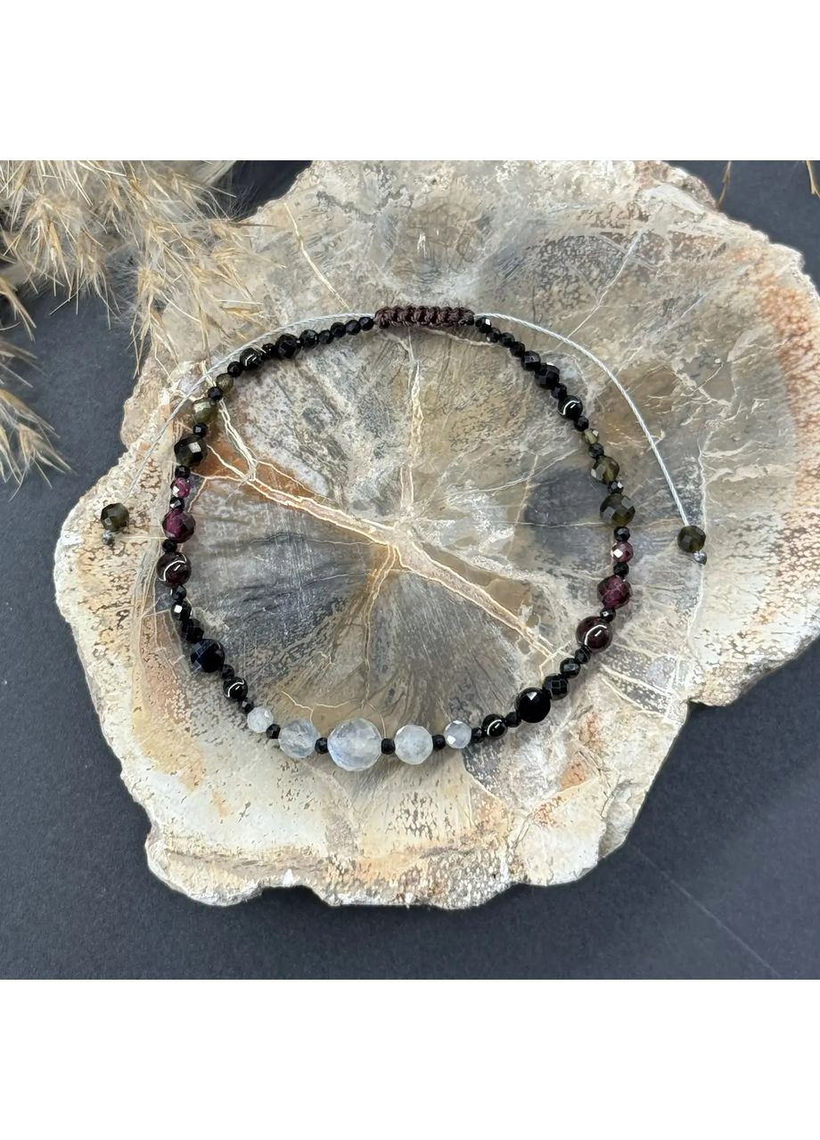 Браслет талисман для знака зодиака Скорпион из натуральных камней на затяжке d-6х4-3-2мм+- No Brand Браслет (360564167)