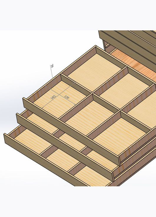 Мини-комод из дерева Мири бланже (МНК-001601) No Brand (328228206)