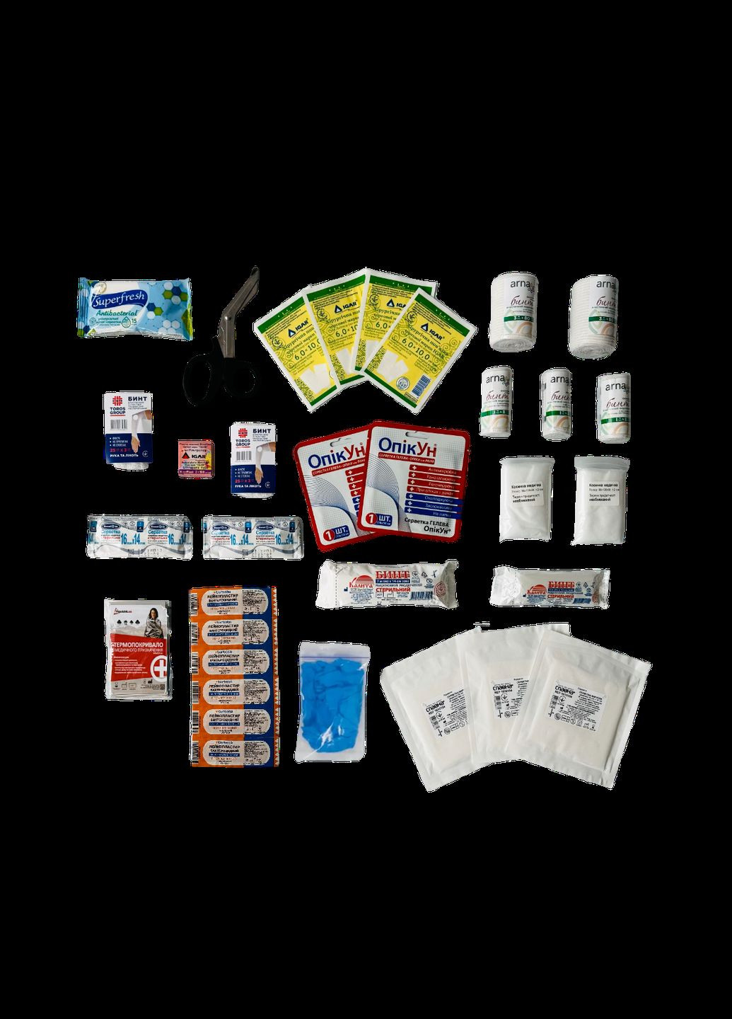 Аптечка медицинская автомобильная Евростандарт согласно DIN 13164 (02-035-М) футляр мягкий ящ/20 Poputchik (325700082)