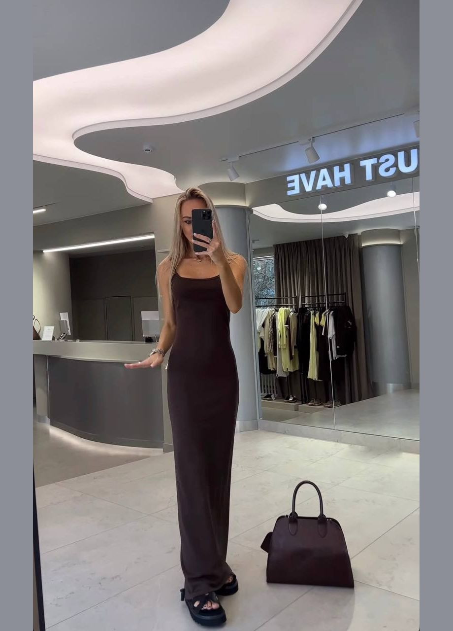 Коричневое повседневный женское платье в стиле скимс Avanti однотонное