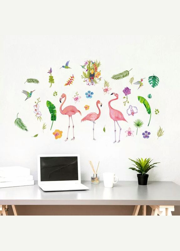 Виниловая наклейка в детскую Три фламинго (лист 60 х 90 см) Б414 No Brand (302241841)