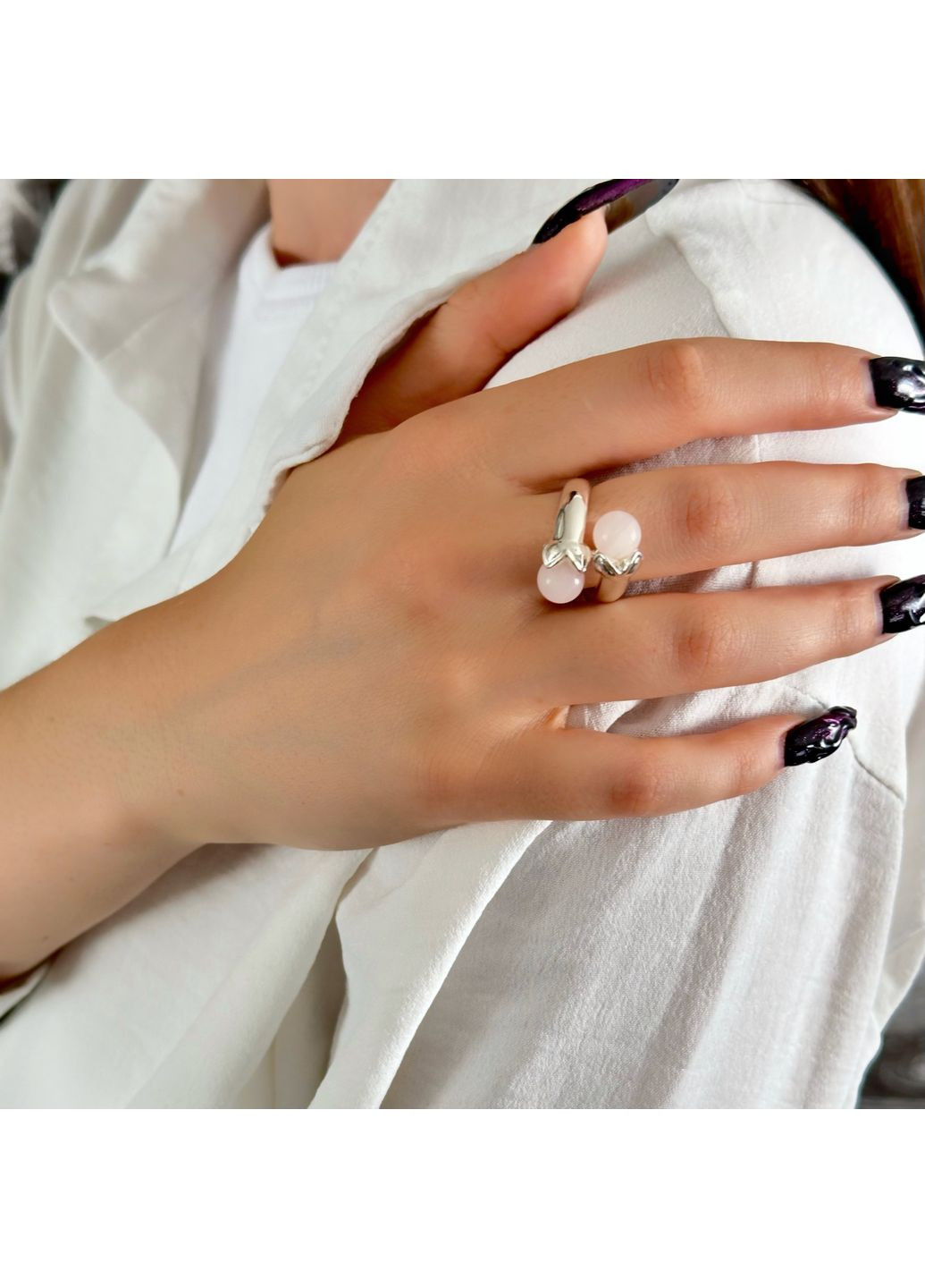 Серебряное кольцо с натуральным розовым кварцем – символ нежности, любви и женской энергии 💗💍 Family Jewelry House (356567845)