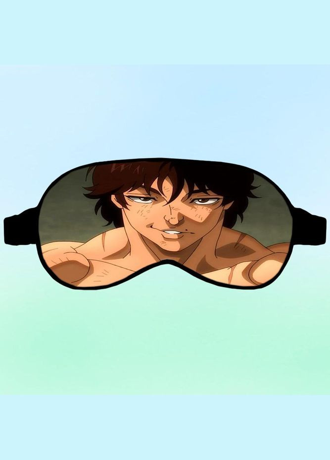 Маска для сну Аніме Боєць Бакі #0006 чорна No Brand (315043388)