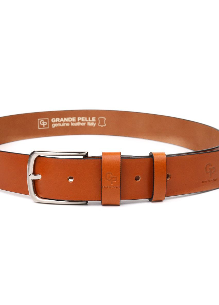 Мужской ремень кожаный 21473 Рыжий Grande Pelle (302972083)