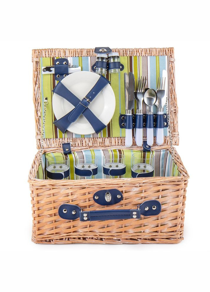 Корзина для пикника Уикенд на 4 персоны из лозы 40х28х20 см 10503-026 Lefard (346530496)