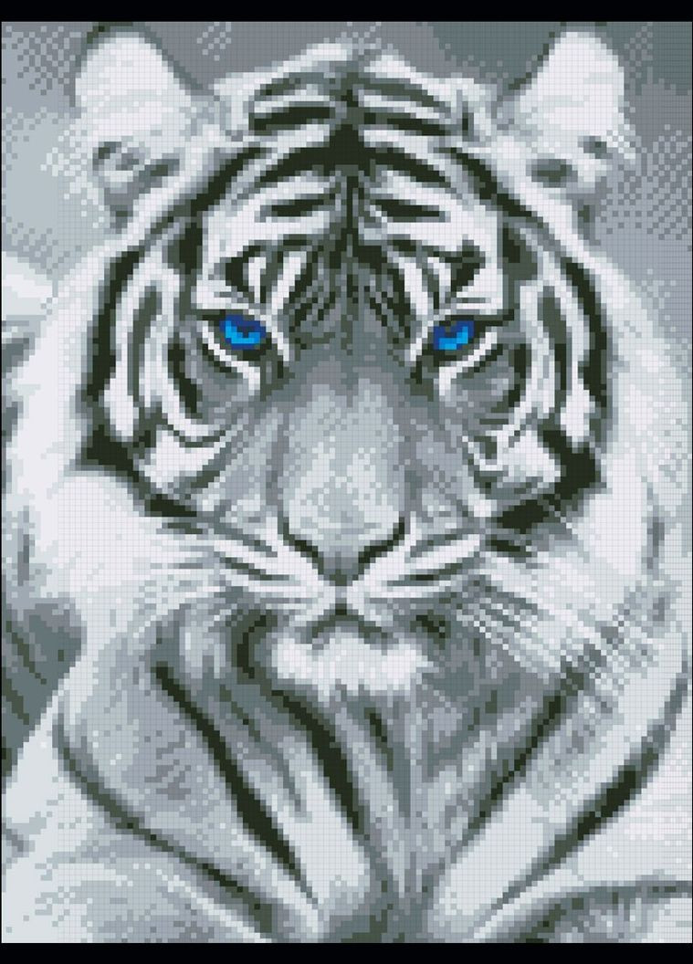 Алмазна мозаїка Білий тигр 30х40 АМС-143 ColorArt (299772435)