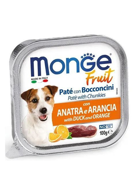Влажный корм для собак Dog Wet FRUIT утка с апельсином 100 г Monge (369929468)