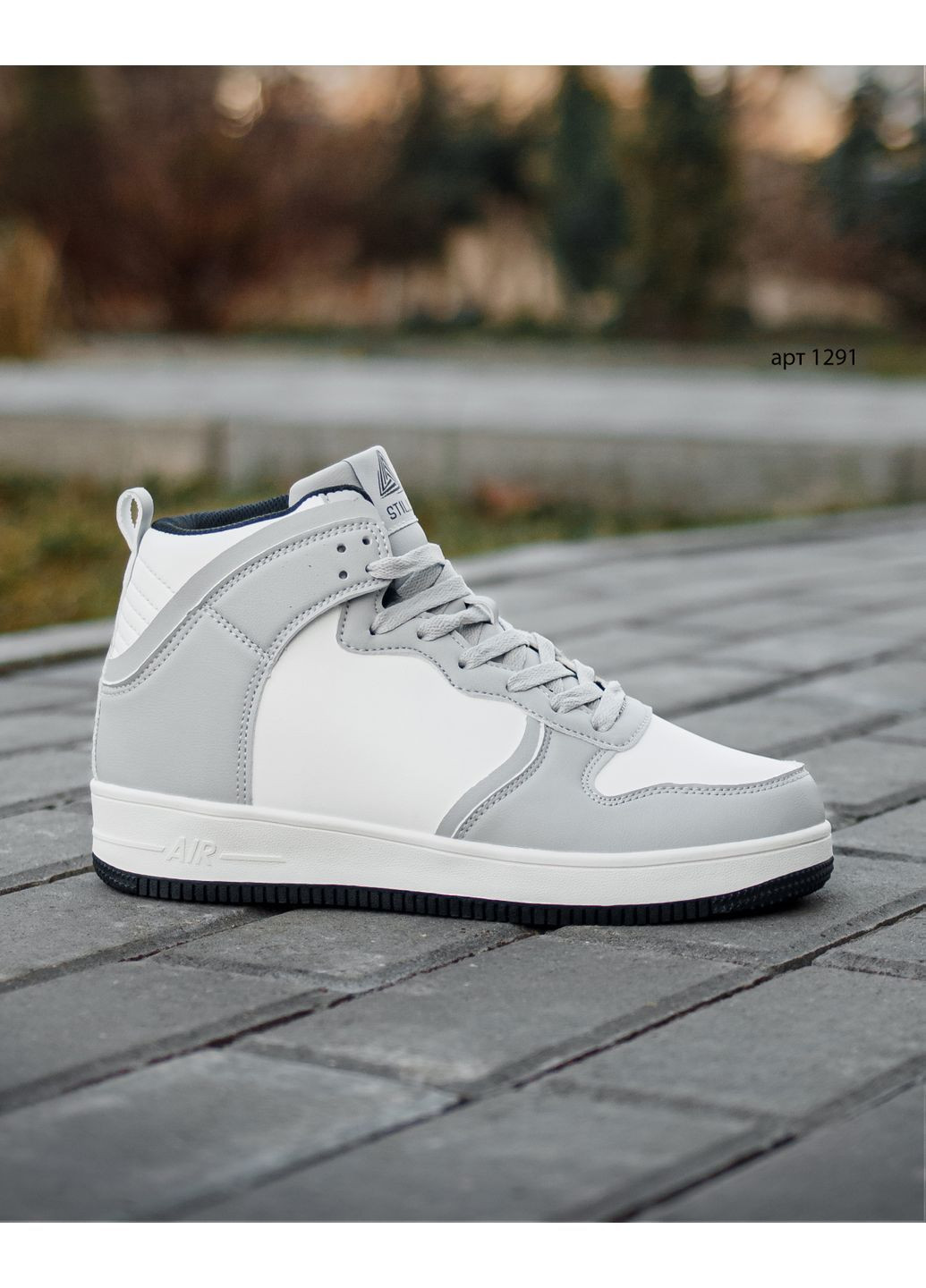 Светло-серые зимние зимние кроссовки air force grey white fur Stilli Air Force 1 High