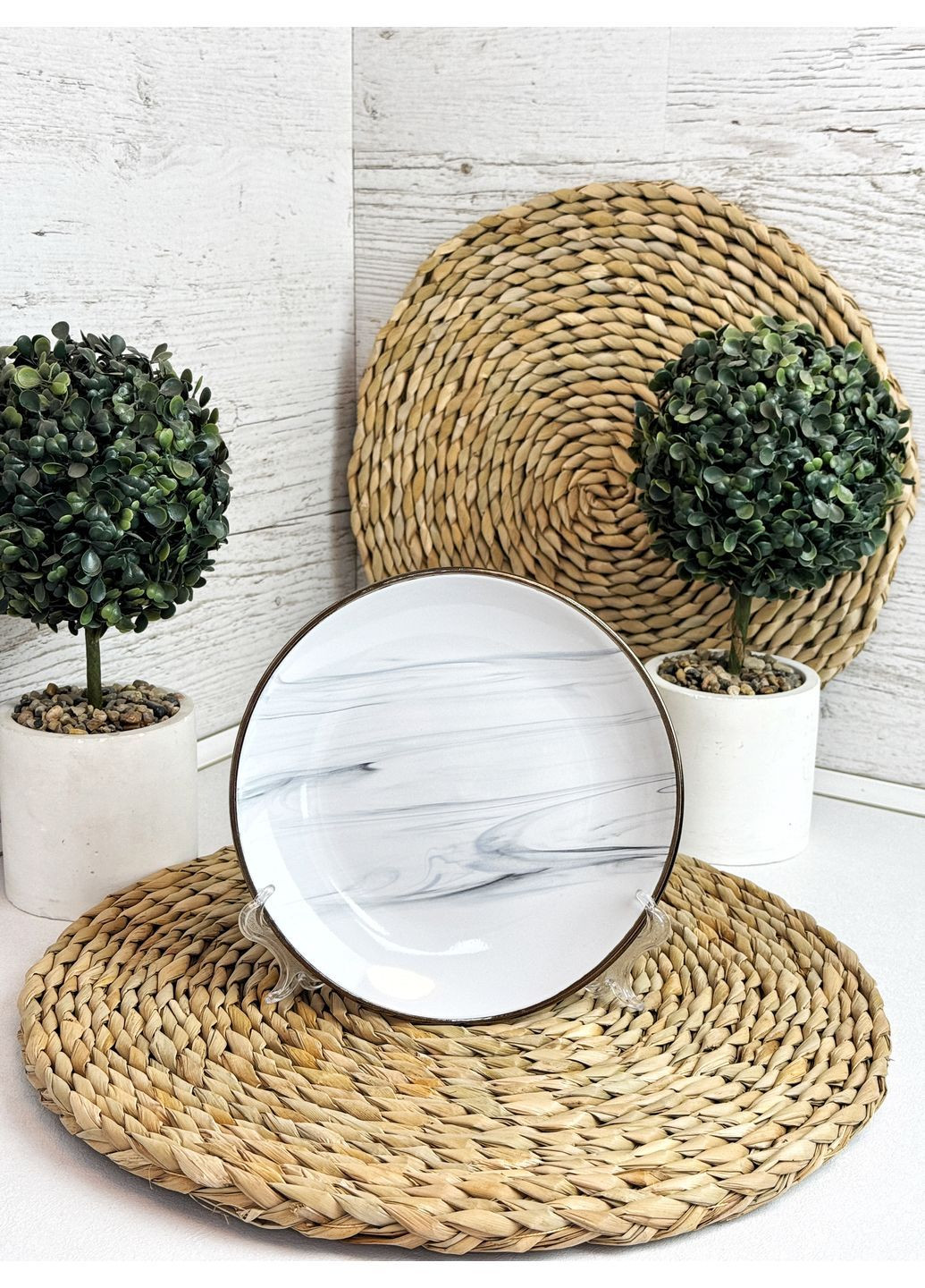 Тарілка десертна 19 см Maritimo Golden rim white IN0019MAR Intrendo (366153340)