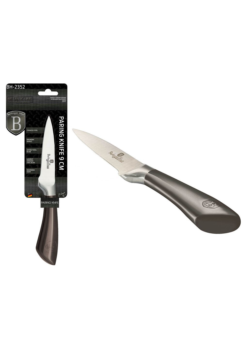 Нож для чистки литой овощей 9 см Metallic Line Carbon Edition BH2352 Berlinger Haus (292261827)