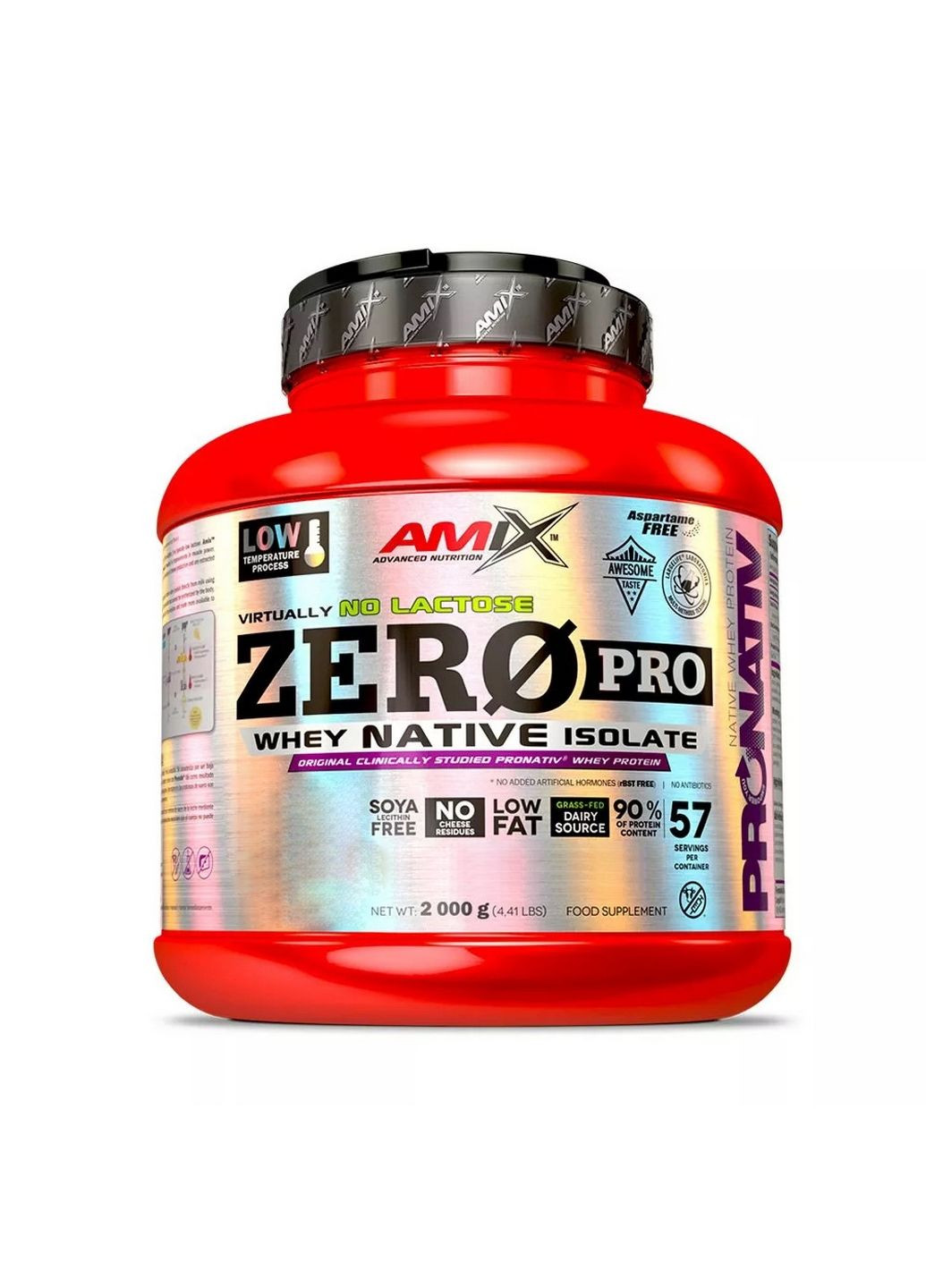Протеїн Nutrition ZeroPro Protein, 2 кг Полуничне морозиво Amix Nutrition (293421330)