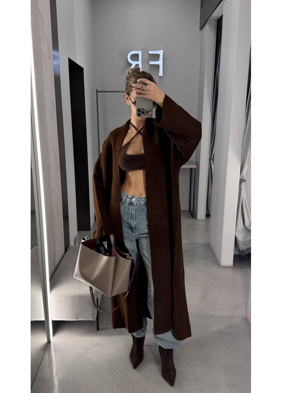Коричневый демисезонный кардиган DK/DL Мода без кордонів