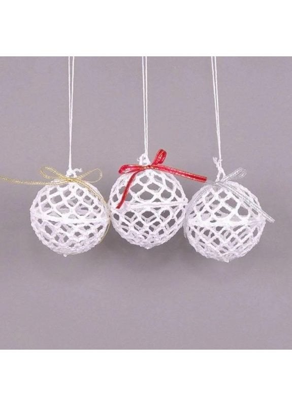 Набір новорічних в'язаних підвісок Куля (3 шт) 24110 Flora (360639889)