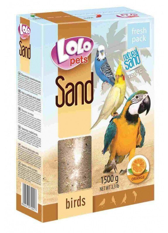 Песок для птиц Lolo Pets апельсиновый 1,5 кг LO-72091 LoloPets (266274294)