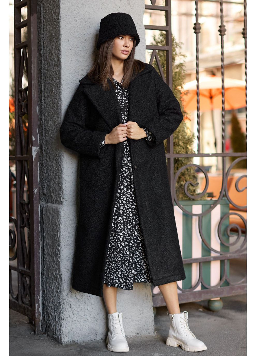 Черное демисезонное Пальто 1784.4853 Seventeen