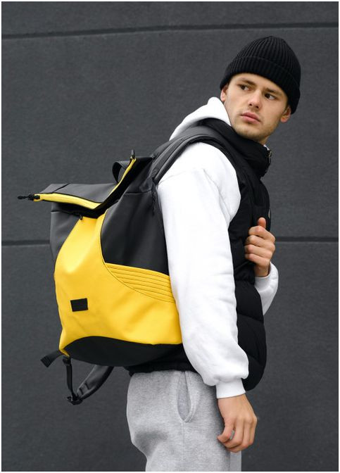 Рюкзак ролл унісекс RollTop KQN Чорно-жовтий (R-24320628m-VS) Sambag (302450237)