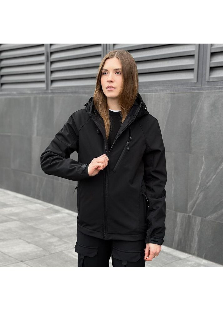 Чорна демісезонна стильна та функціональна куртка для активного повсякденного носіння Vakko