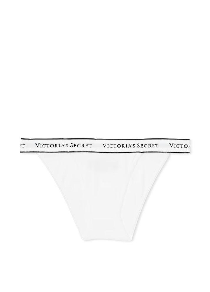 Трусики-бикини женские Cotton Logo Tanga Panty белые Victoria's Secret (329688738)