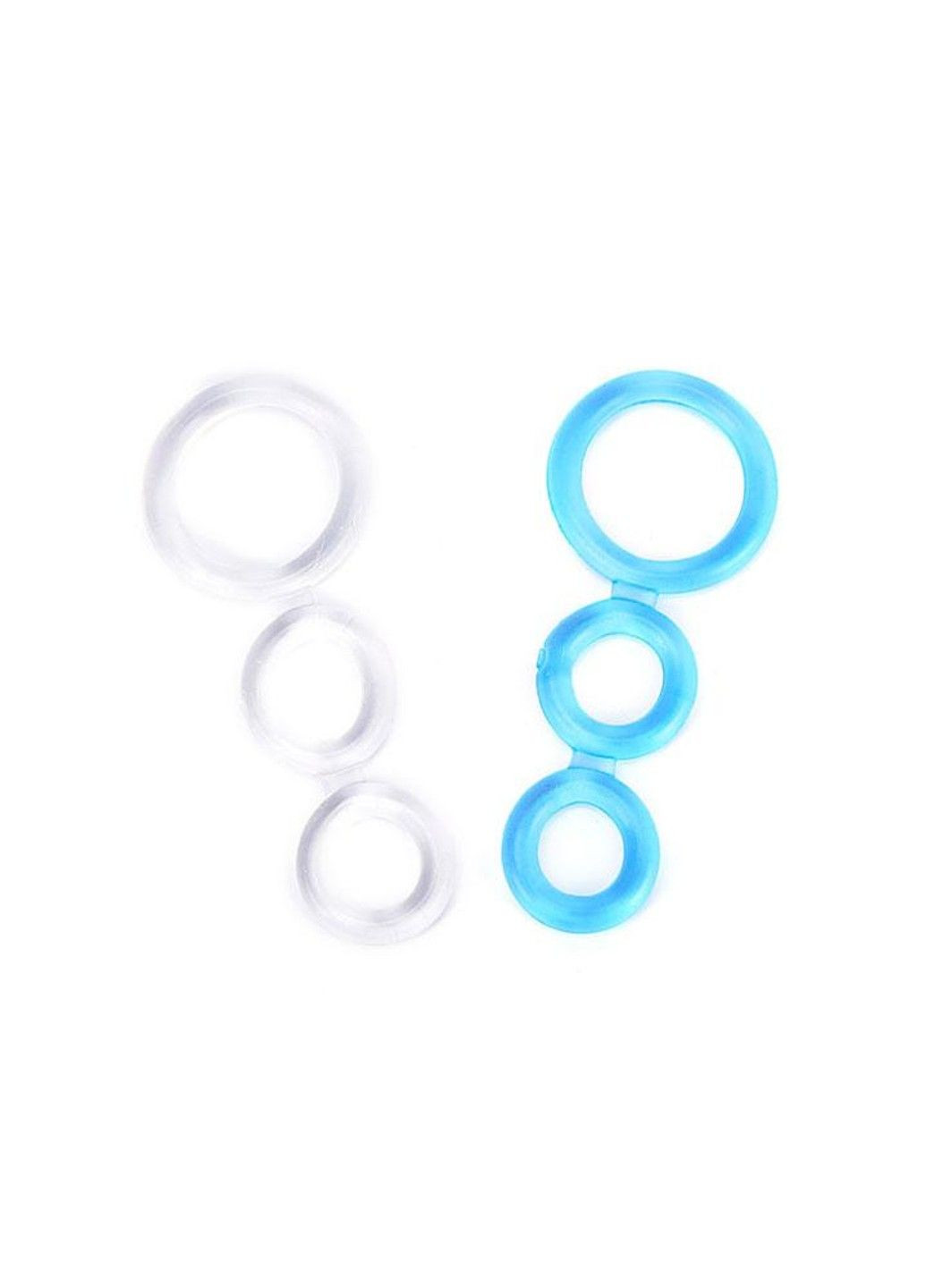 Прозрачное эластичное тройное эрекционное кольцо No Brand (288539274)