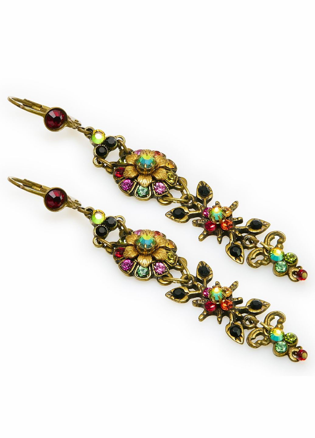Довгі сережки "Enchanted Vintage" від з різнокольоровими кристалами Swarovski Michal Negrin (346262861)