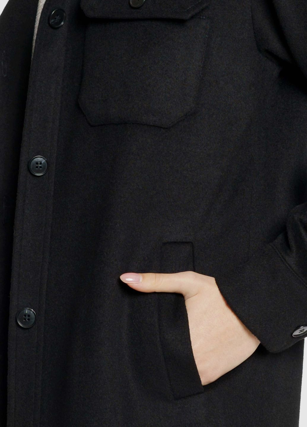 Черная демисезонная куртка женская черная Arber Overshirt wool W