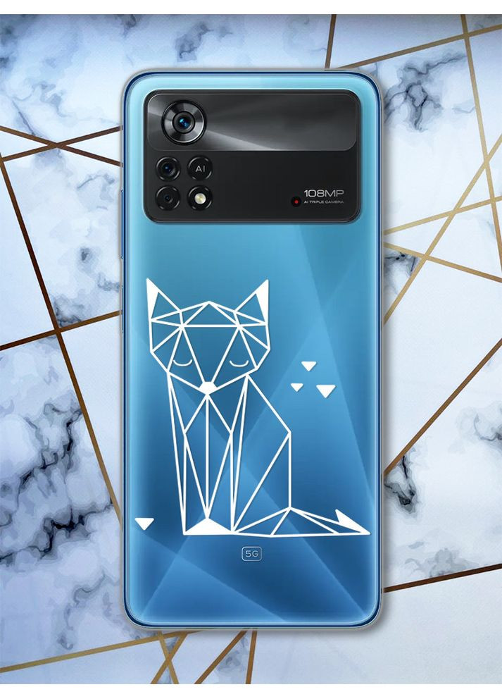 Прозрачный чехол на Xiaomi Poco X4 Pro Лиса (принт 127) Creative (359500896)