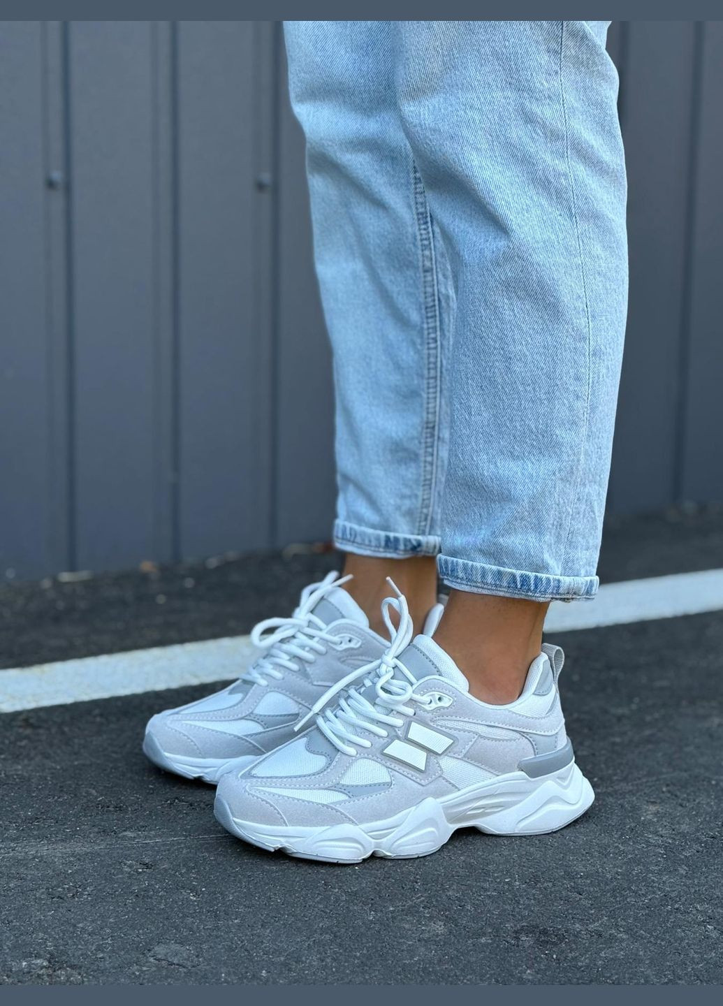 Сірі жіночі кросівки сірі замш/текстиль на кожен день No Brand