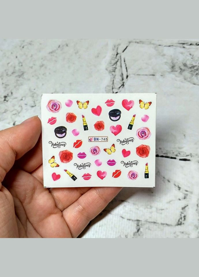 Слайдеры для ногтей наклейки Сердечки No Brand (330644139)