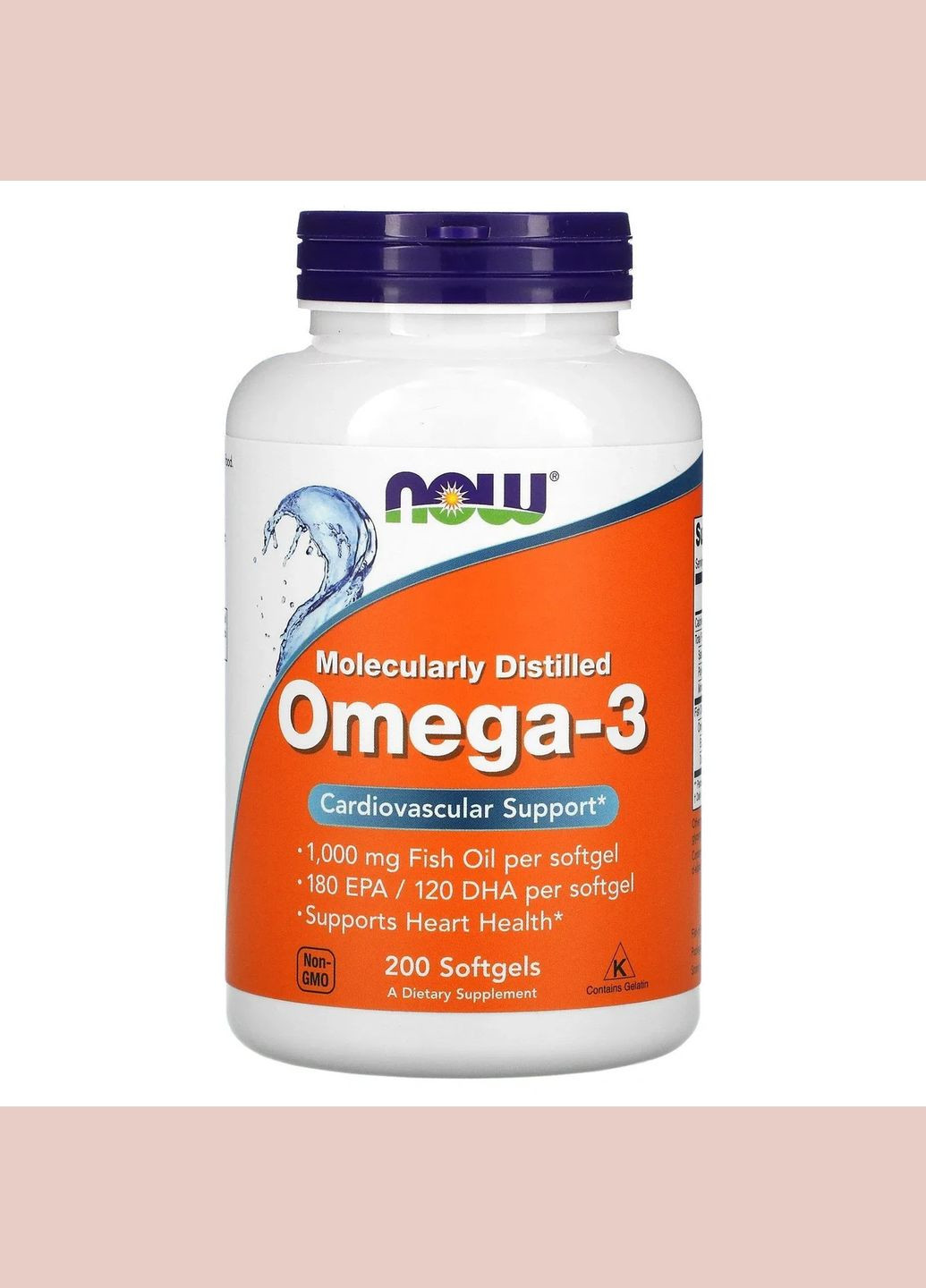 Омега-3 підтримка серця (Omega-3 180 EPA/120 DHA) 200 капсул Now Foods (361115877)