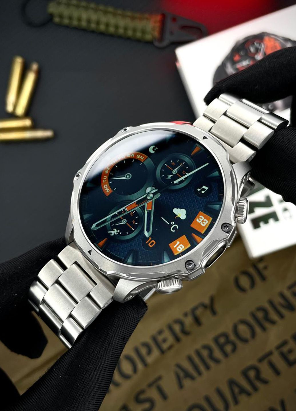 Мужские умные часы Silver Steel + ремешок в подарок Modfit Tactic Blaze (356130720)