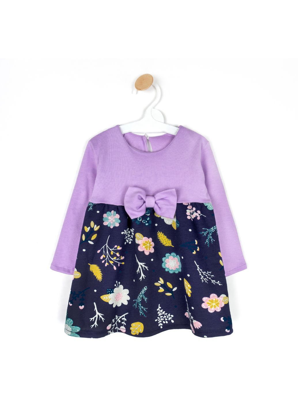 Комбинированное платье для девочки в цветочек с бантиком цветок Malena (302715264)