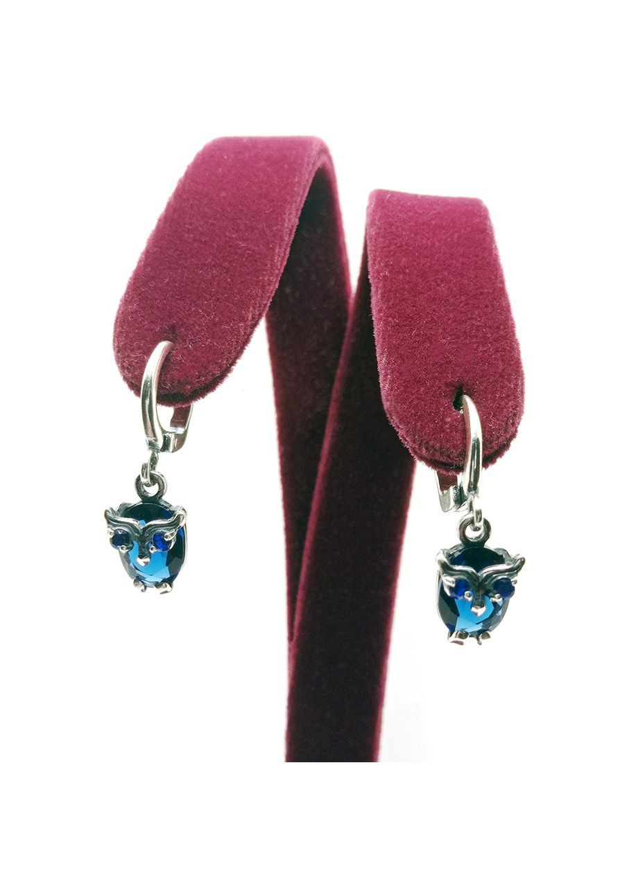 Серьги "Филин" серебро 925° 3,92г. синие фианиты (2840) Elis-s (358234136)