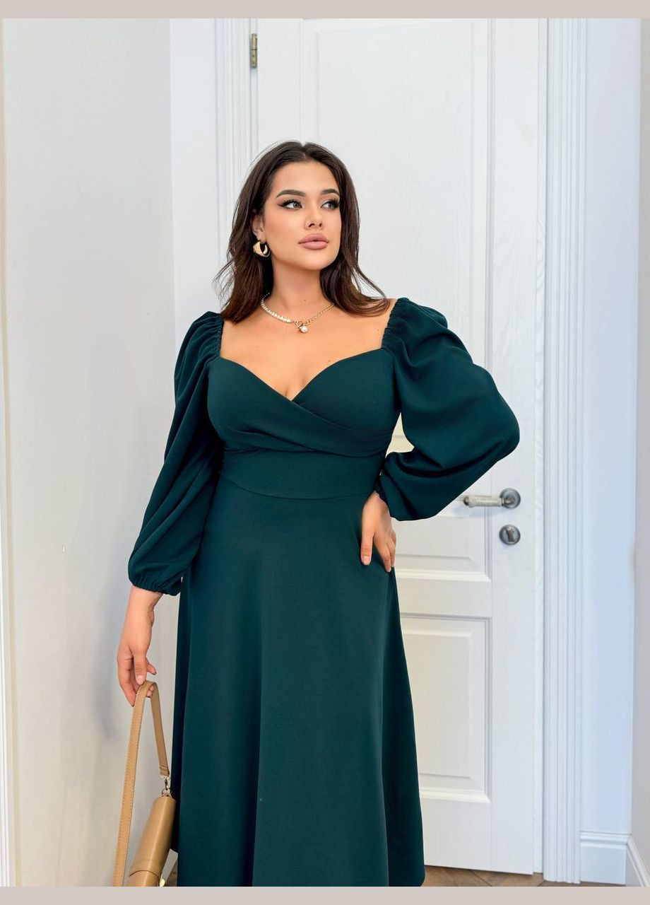 Смарагдова святковий, коктейльна, вечірня жіноча сукня кльош No Brand